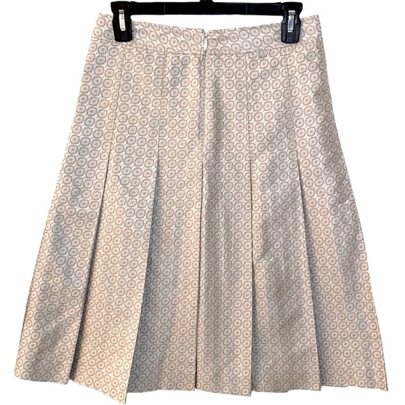 THEORY Cream Jacquard Silk A-Line Skirt Size 2 - Picture 3 of 11